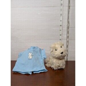 VINTAGE American Girl Coconut Dog Plush & Blue Tee Shirt 2008 Retired Accessory